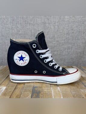 Converse High Top Hidden-Wedge Black Canvas Sneakers